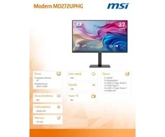 Monitorius MSI Modern MD272UPHG - 27" | IPS | 4K UHD | 4ms | 60Hz