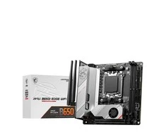 Pagrindinė plokštė MSI | MPG B650I EDGE WIFI | Procesorių šeima AMD | Procesoriaus lizdas AM5 | DDR5 DIMM | Atminties lizdai 2 | Palaikomos standžiojo disko sąsajos SATA, M.2 | SATA jungčių skaičius 4 | Lustų rinkinys AMD B650 | Mini-ITX