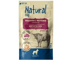 NATURAL jautiena su kepenėlėmis ir moliūgu - šlapias šunų maistas - 500g