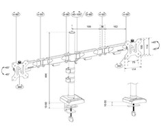 NewStar Laikiklis do monitora na biurko / dual ds60-600bl2 neomounts