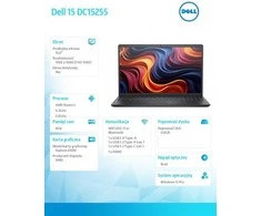 Nešiojamas kompiuteris Dell 15 DC15255 - Ryzen 5-7520U | 15,6" | 8GB | 512GB | Win11Pro | Juodas