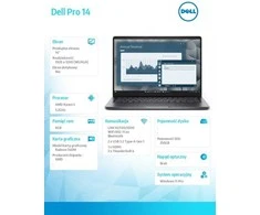 Nešiojamas kompiuteris Dell Pro 14 PC14255 Ryzen 5 220 / 8 GB / 256 GB / W11 Pro (BTO502_PC14255_EMEA)