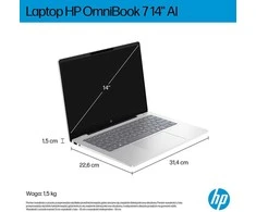 Hewlett Packard (HP) HP OmniBook 7 AI 14-fr0003nw Intel Core Ultra 5 225U Nešiojamas kompiuteris 35.6 cm (14") 2K Ekranas 16 GB LPDDR5 SDRAM 512 GB SSD Wi-Fi 6E (802.11ax) Windows 11 Pro AI PC Sidabrinis