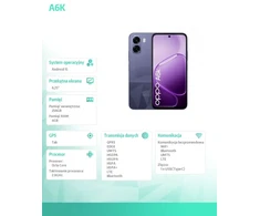 Oppo Išmanusis telefonas a6k 4g 4/256gb cph2891 tamsiai violetinis