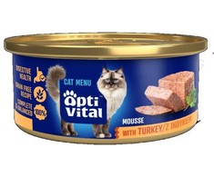Maisto produktai - OptiVital Fluffy Mousse su kalakutiena 85g be glitimo
