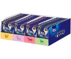Maisto produktai katėms - OptiVital skanūs gabaliukai padaže vištiena jautiena aviena veršiena 112x85g
