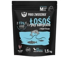 PAKA ZWIERZAKA lašiša su Baltijos žuvimi M - sausas šunų ėdalas - 1,5kg