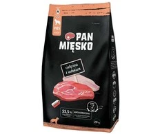 PAN MIĘSKO Cielęcina su indykiem M – sausas Maistas šunims – 20kg