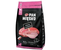 PAN MIĘSKO Veal with quail XS (puppy) – sausas Maistas šunims – 3kg