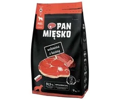 PAN MIĘSKO sausas šunų ėdalas su ožka M - 9kg