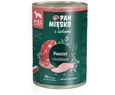 Šunų Maistas - PAN MIĘSKO Triušių Paštetas su Žolelėmis be Grūdų 400g