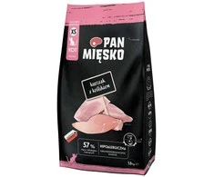 PAN MIĘSKO vištiena with rabbit XS – sausas kačių maistas – 1,6kg