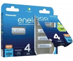 Panasonic eneloop komplektas 4x aa 2000mah + 4x aaa 800mah