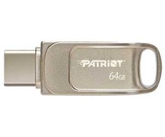 Patriot Memory Tab T560 64GB USB atmintinė, dviguba USB 120MB/s (PS64GT560DS5D), Sidabrinis