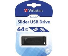 Verbatim Pendrive slider 64gb juodas