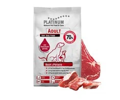 Šunų Maistas - PLATINUM Suaugusiųjų Jautienos Pusiau Drėgnas 15kg 24% Baltymų 16% Riebalų