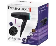 Plaukų džiovintuvas remington compact on the go d1500 (2000w; spalva juoda)