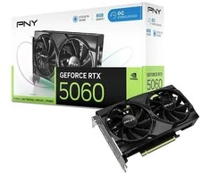 Vaizdo plokštė PNY GeForce RTX 5060 su dviem ventiliatoriais, 8 GB OC, DLSS 4