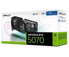 Vaizdo plokštė PNY GeForce RTX 5070 su trimis ventiliatoriais, 12 GB OC, DLSS 4