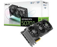 Vaizdo plokštė PNY GeForce RTX 5070 Ti su trimis ventiliatoriais, 16 GB, DLSS4