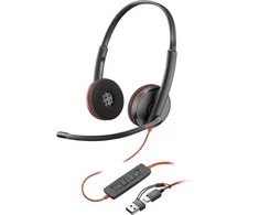 POLY Ausinės blackwire 3220 usb-a/c 8x2j9a6 juoda (bulk)