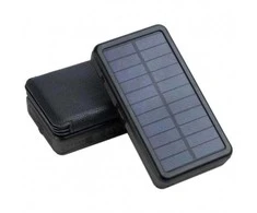 „Powerneed“ sulankstomas saulės modulis su išorine baterija, 9 W, 20000 mAh, ličio polimerų, 2 x USB, 2A, juodas, ES20000B