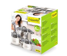 Puodų Rinkinys - Maestro MR-2120-6L Nerūdijančio Plieno 6 Dalių