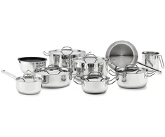 ELLE Home ECCS200416A Stainless Steel Cookware Set, 16 Pieces