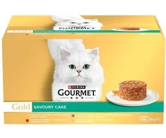 Purina Nestle Katės maistas - PURINA Gourmet Gold Skanus pyragas šlapias maistas 48x85g 17% baltymų