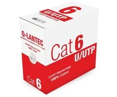 Q Lantec U/UTP cat.6 PVC kabelis 100% varis 305m - 10 metų garantija