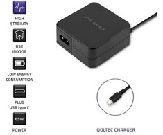 „Qoltec“ 65 W maitinimo šaltinis | 5–20,3 V | 2–3,25 A | USB C tipo | PD