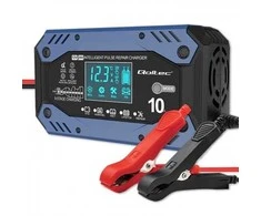 Qoltec akumuliatoriaus įkroviklis std agm gel lifepo4 | lygintuvas su remonto funkcija | 12-24v | 10a | LCD|9 žingsnių įkrovimas
