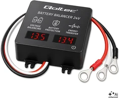 Qoltec Balanser napięcia 24v do akumulatorów 2x12v | 5a | agm gel lifepo4 | led