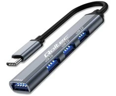 Centratorius adapteris usb-c 3.1 4in1 usb 3.0 3x 2.0 Qoltec