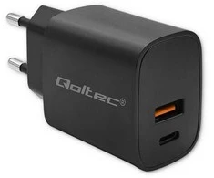 Qoltec Įkroviklis gan power pro | 1xusb-c | 1xusb | 30w | 5-20v | 1.5-3a | juoda