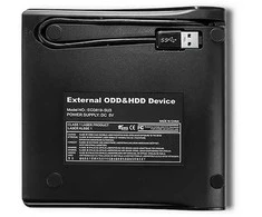 Qoltec išorinis USB 3.0 9,5 mm SATA optinio disko dėklas su integruotu laidu
