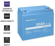 Qoltec Lifepo4 ličio geležies fosfato akumuliatorius 12,8 V 30 Ah 384 Wh bms