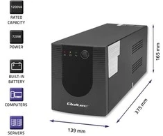 Nepertraukiamo maitinimo šaltinis UPS Qoltec Monolith 1200VA 720W