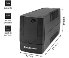 Qoltec UPS avarinis maitinimo šaltinis | monolitas | 650 VA | 360 W