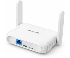 „Qoltec 56980 Home &amp; Travel“ 4G LTE maršrutizatorius su „Wi-Fi 6“ | AX300 | 2,4 GHz | Dviguba antena | USB-C | Micro SIM