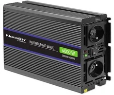 QOLTEC 51928 Monolitinis įtampos keitiklis 4000 MS Wave / 12V iki 230V / 2000/4000W / USB