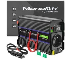 QOLTEC 51924 Monolitinis įtampos keitiklis 600 MS Wave / 12V iki 230V / 300/600W / USB