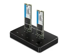 QOLTEC 50310 Drive Docking Station 2x SSD M.2 SATA / NGFF / USB Type C