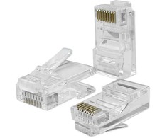 Qoltec Praėjimo kištukas RJ45 jungtis | cat5e | utp | praėjimas per laidą | paauksuoti kontaktai | 100 vnt.