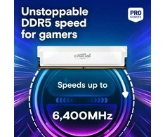 RAM „Crucial Pro Overclocking“ 32 GB [1x32 GB 6400 MHz DDR5 CL40 UDIMM] balta