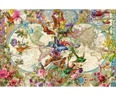 Ravensburger Dėlionė 3000 vnt. - Flora ir fauna. Pasaulio žemėlapis