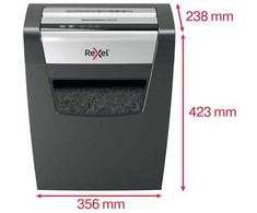 Rexel momentum x312 smulkintuvas, 12 lapų, 23 l šiukšliadėžė