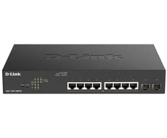 Šakotuvas D-Link DGS-1100-10mpv2 jungiklis 8ge poe+ 2sfp