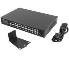 Šakotuvas Komutatorius Lanberg RSF-24P-2C-250 24x 100mb PoE+/2x Combo Rack 19" Gigabit Ethernet 250W