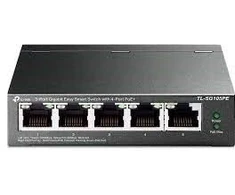 Šakotuvas Switch tp-link tl-sg105mpe l2 gigabit ethernet (10/100/1000) poe juoda